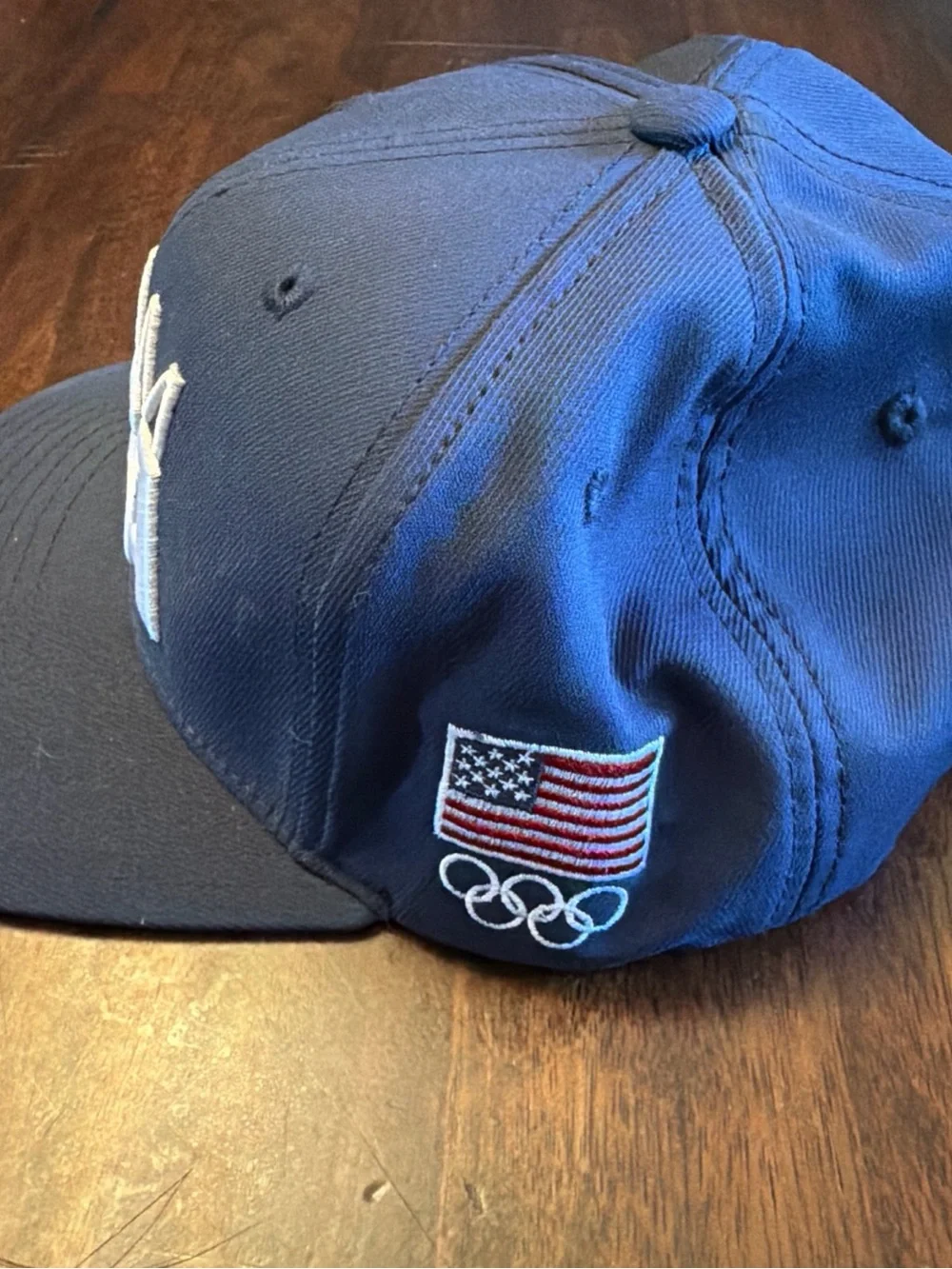 USA Olympic Team Apparel Adjustable Snap Back Hat Cap TEAM USA Navy Flag Rings